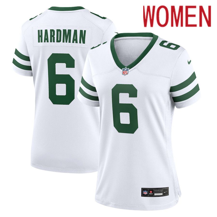 Women New York Jets #6 Mecole Hardman Nike White Legacy Player Game NFL Jersey->women nfl jersey->Women Jersey